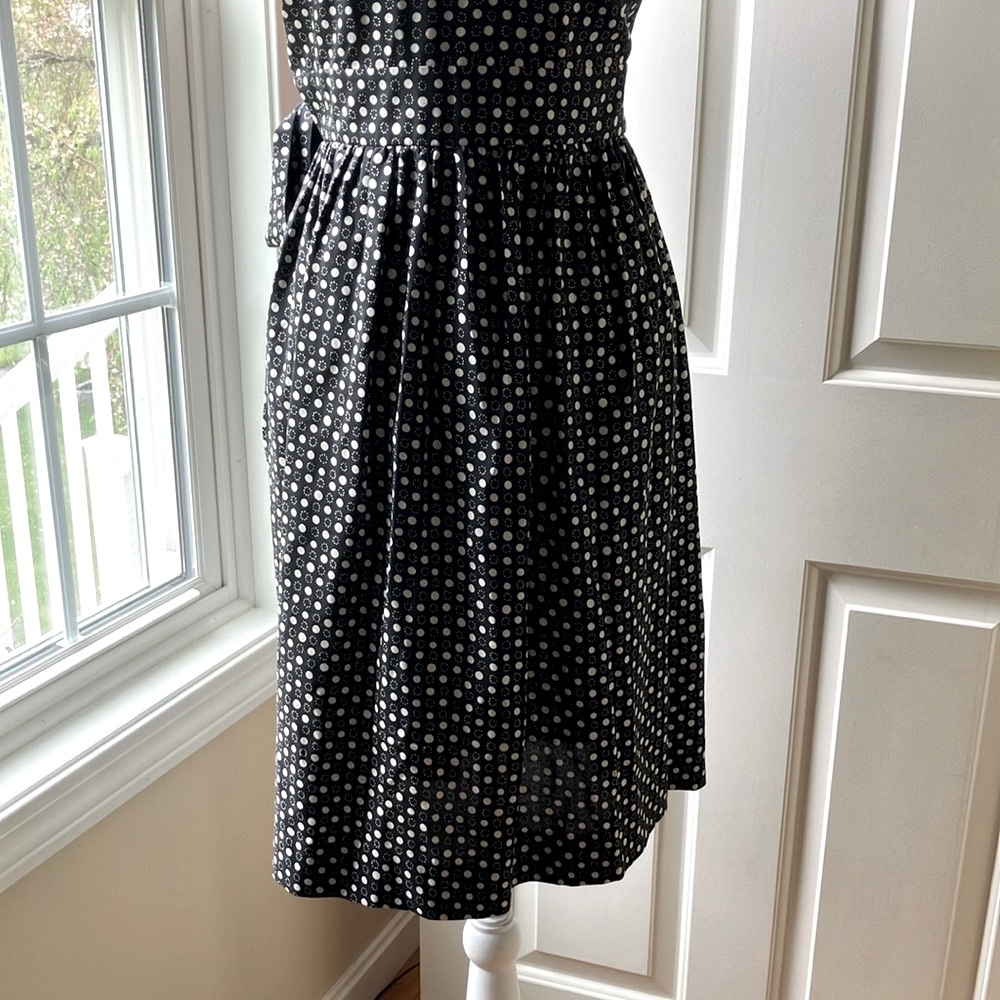 J. Crew Silk Wrap Polka-Dot Dress Black/White Size 4 - Picture 11 of 16